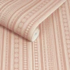 Joules - Decorative Stripe Wallpaper - Pink - 145381