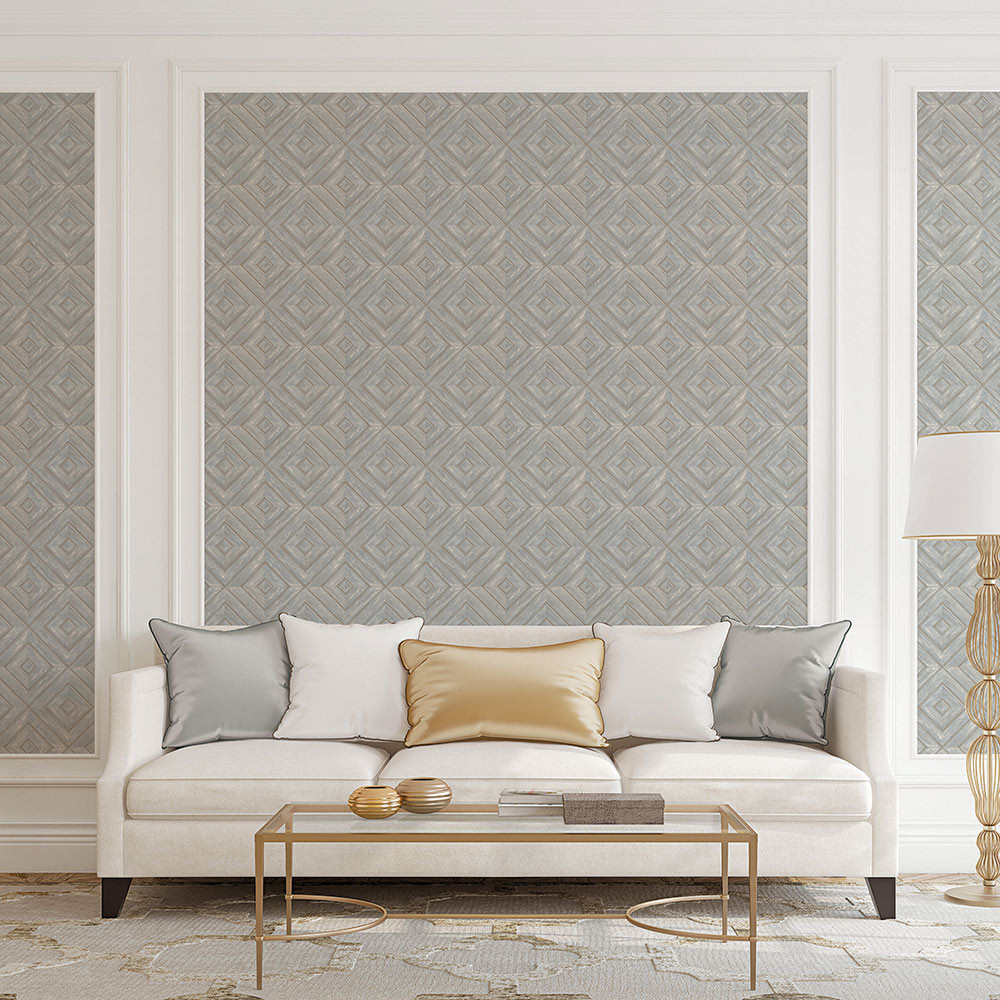 Galerie Homestyle Natural Wooden Tile Effect Wallpaper FH37515