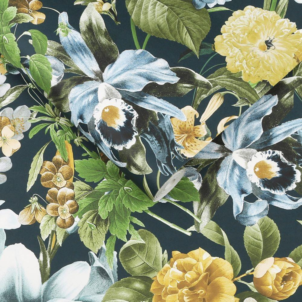 Graham & Brown Glasshouse Flora Wallpaper 111731 Midnight