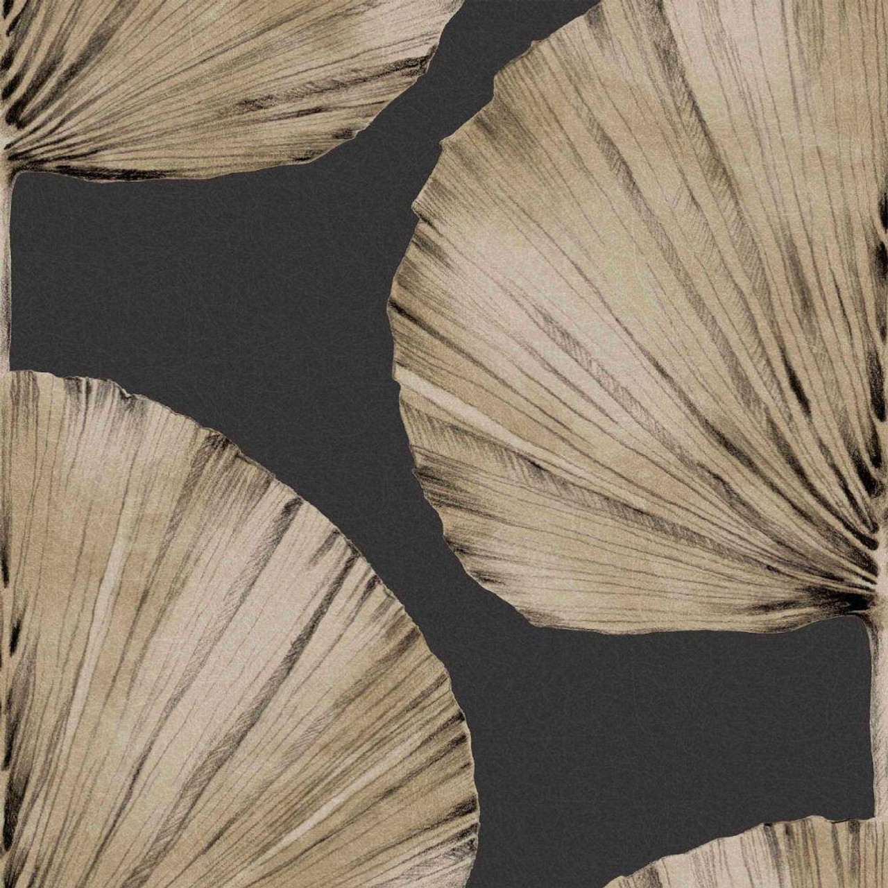 Graham & Brown Palm Fan Wallpaper - 112194 - Charcoal