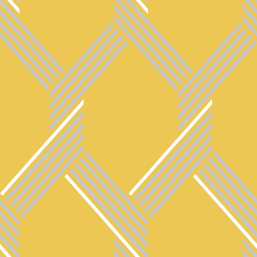 Graham & Brown Vector Wallpaper 105468 Lemon / Silver