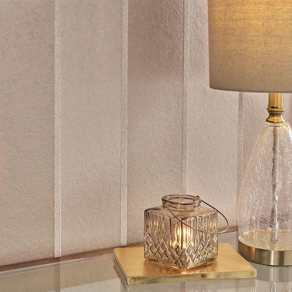 Graham & Brown Baroque Bead Stripe Wallpaper 103821 Champagne