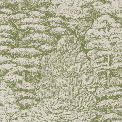 Sanderson Woodland Toile Wallpaper - 215720 - Cream / Green