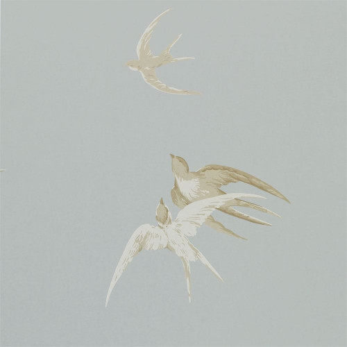 Sanderson Swallows Wallpaper - DVIWSW104 - Silver