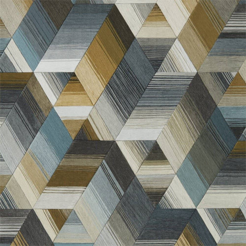 Harlequin Arccos Wallpaper 111971 Ochre / Steel