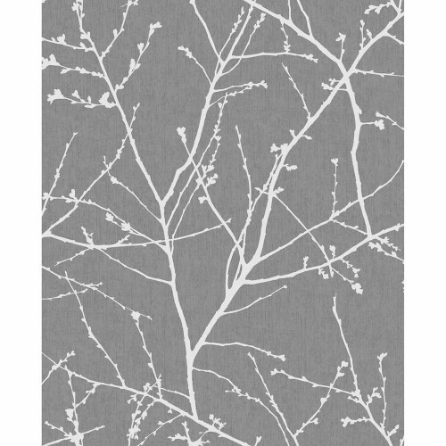 Innocence Wallpaper - 33-272 - Charcoal / Silver Innocence Wallpaper - 33-272 - Charcoal / Silver
