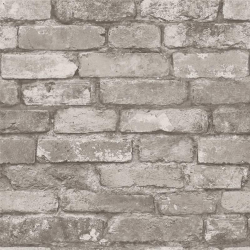 Fine Decor Rustic Brick Wallpaper in Silver Grey FD31286