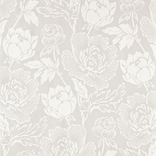 Peony Wallpaper - BP2301 - White / Light Grey