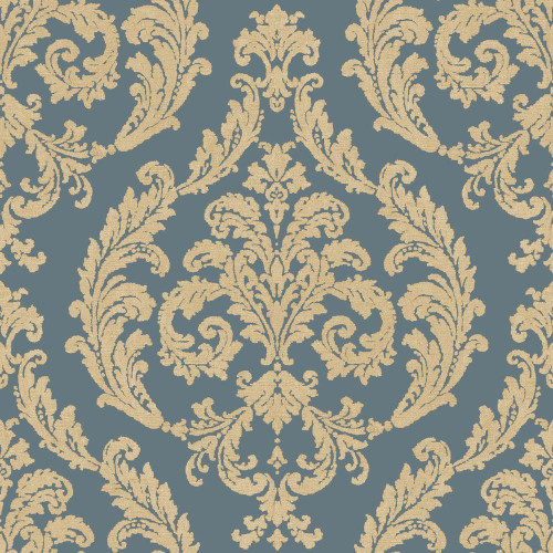 Galerie Palazzo Damask Wallpaper - G67610 - Gold / Blue