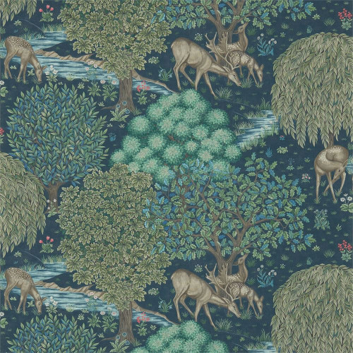 Morris & Co The Brook Wallpaper 214887 Dark Blue