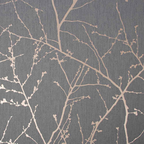 Graham & Brown Innocence Wallpaper - 33-272 - Charcoal / Silver