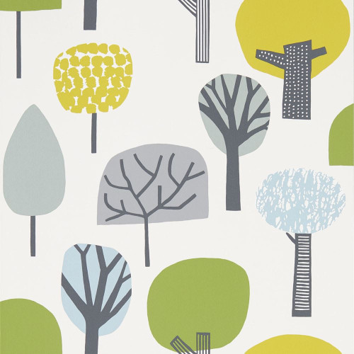 Scion Liora Wallpaper - 111524 - Citrus / Gecko / Glacier