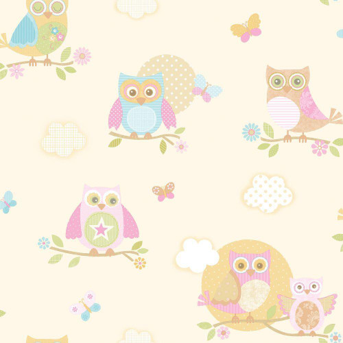 Galerie Just 4 Kids 2 Owls Wallpaper - G56035 - Cream