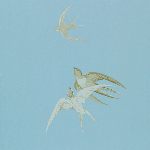 Sanderson Swallows Wallpaper - DVIWSW103 - Wedgwood