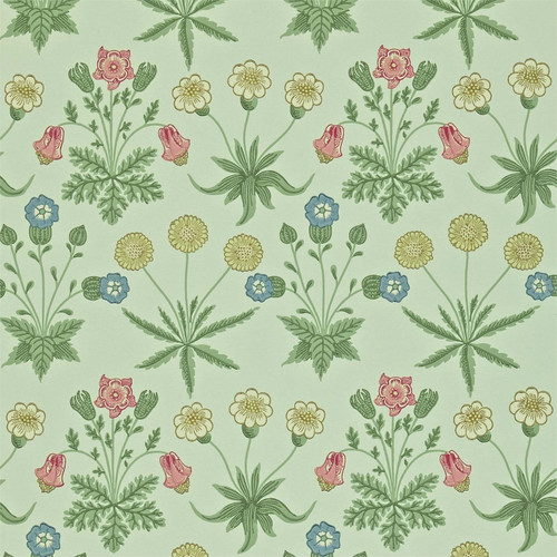 Morris & Co Daisy Wallpaper 212559 Pale Green / Rose