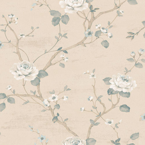 Galerie Palazzo Floral Wallpaper - G67601 - Teal / Cream