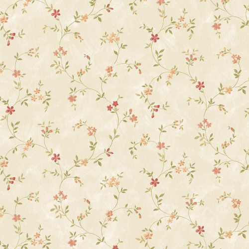 Galerie Kitchen Style 3 Petite Floral Trail Wallpaper - KE29907 - Cream / Red