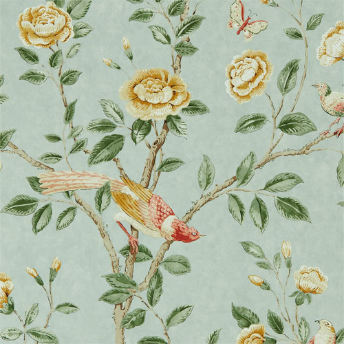 Sanderson Adele Wallpaper Dcavad105 Indigo Blue Adele is a faithful reproduction of a late 19th century french copper roller design. sanderson adele wallpaper dcavad105