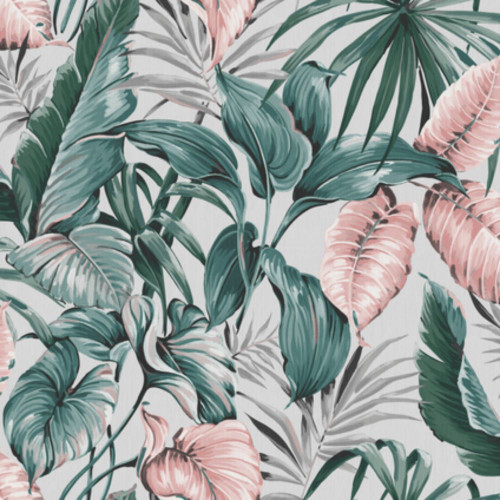 Graham & Brown Leaves Exotique Wallpaper - 107009 - Light Grey / Pink