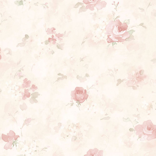 Galerie Abby Rose 4 Watercolour Roses Wallpaper - AB27661 - Cream / Red