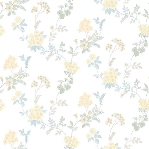 Galerie Abby Rose 4 Trailing floral Wallpaper - AF37733 - Grey / Yellow / Blue