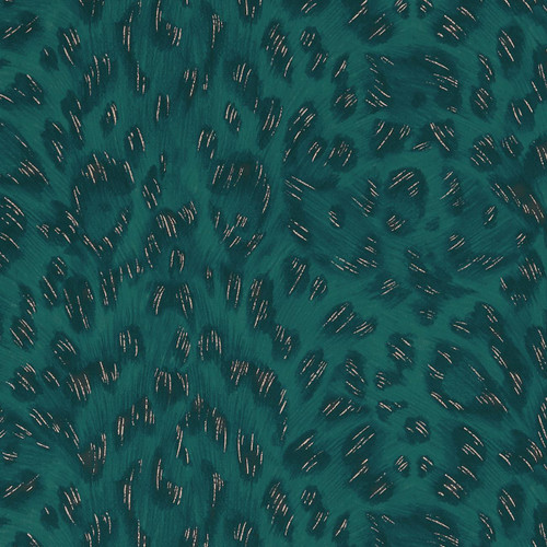 Emma J Shipley Felis Wallpaper Teal / Rose Gold W0115/11