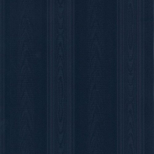 Galerie Simply Silks 4 Medium Moire Stripe Wallpaper - SK34735 - Navy Blue