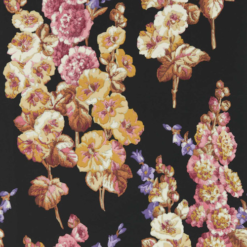 Sanderson Hollyhocks Wallpaper - 217032 - Copper / Rhodera