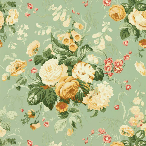 Sanderson Stapleton Park Wallpaper - 217047 - Sage / Honey