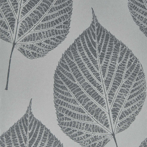 Harlequin Leaf Wallpaper - 112608 - Slate / Silver