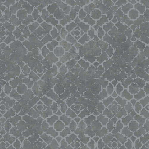 Galerie Emporium Aged Quatrefoil Wallpaper - DWP0246-02 - Grey / Silver