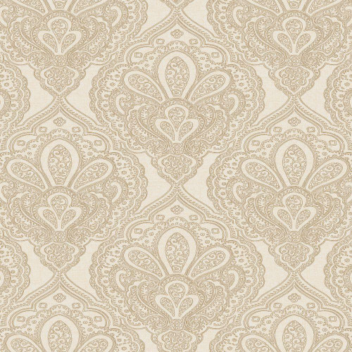 Galerie Emporium Mehndi Damask Wallpaper - DWP0247-05 - Cream / Gold