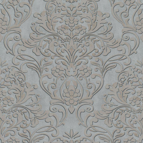 Galerie City Glam Floral Damask Wallpaper - 32605 - Grey / Gold