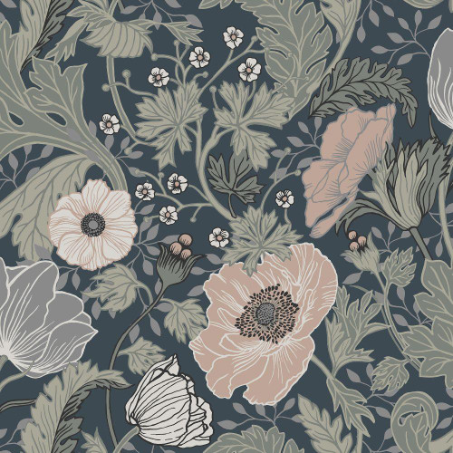 Galerie Apelviken 2 Anemone Wallpaper - 44103 - Blue