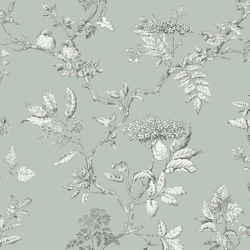 Laura Ashley Apple Blossom Wallpaper - 113367 - Duck Egg