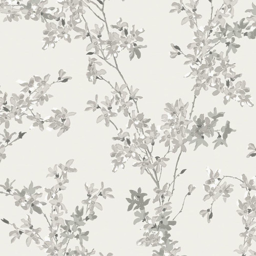 Laura Ashley Forsythia Wallpaper - 113349 - Steel