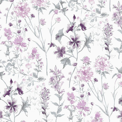 Laura Ashley Belvedere Wallpaper - 115253 - Pale Iris