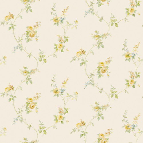 Galerie Rose Garden Trailing Roses Wallpaper - RG35715 - Yellow / Gold