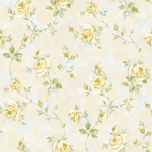 Galerie Rose Garden Vineyard Roses Wallpaper - RG35736 - Yellow / Gold