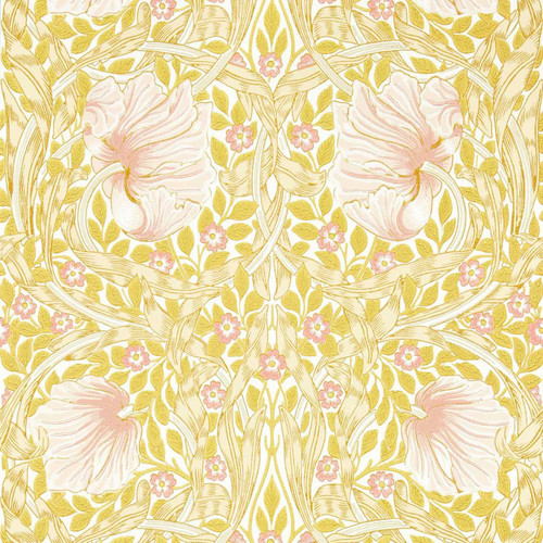 Morris & Co Pimpernel Wallpaper - 217065 - Sunflower / Pink