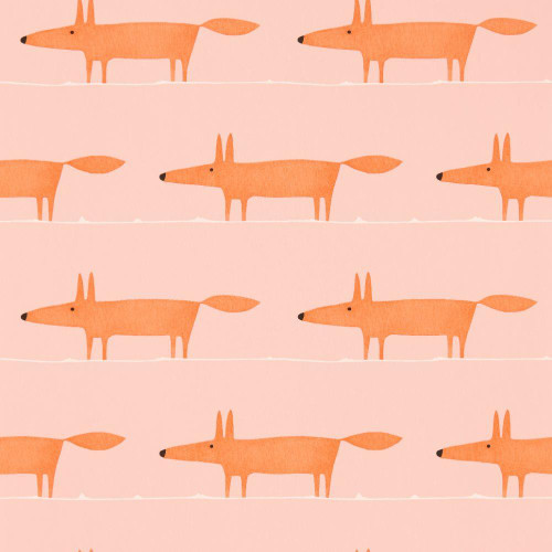 Scion Midi Fox Wallpaper - 112816 - Milkshake / Rose