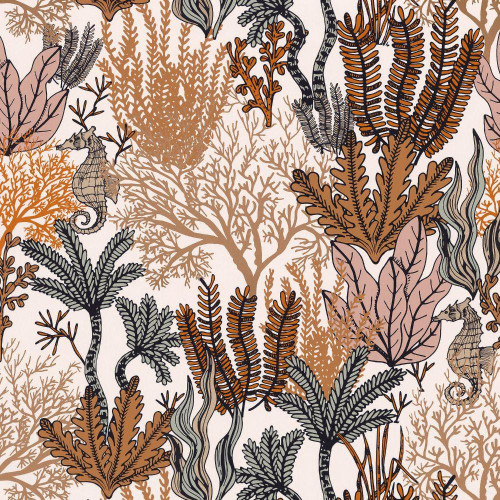 Casamance Posidonie Wallpaper Terracotta 74700202