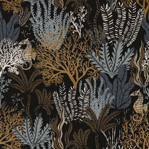 Casamance Posidonie Wallpaper Noir 74700406