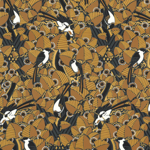 Casamance Majoliques Wallpaper Ambre / Anthracite 74782774