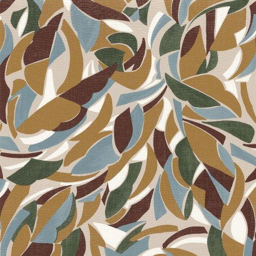 Casamance Collage Wallpaper Grege / Moutarde 75553874