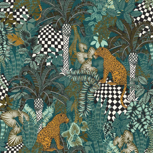 Casamance Belize Wallpaper Vert Petrole / Celadon 75500202