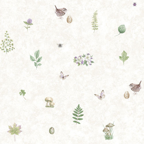 Galerie Just Kitchens Meadow Spot Wallpaper - G45442 - Beige / Green / Lilac