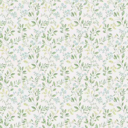 Galerie Just Kitchens Spring Leaf Trail Wallpaper - G45457 - Green / Blue