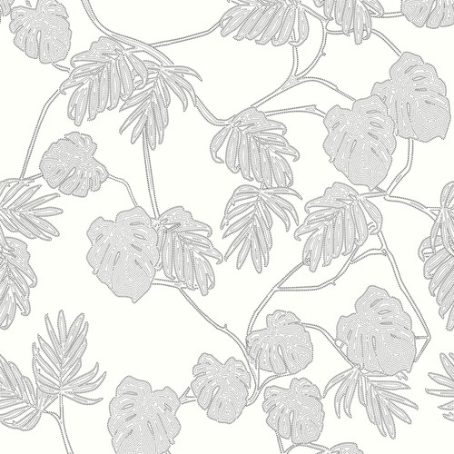Ted Baker Leafit Wallpaper - ED13076 - White / Black