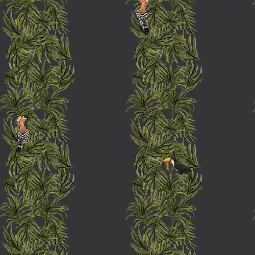 Ted Baker Compala Wallpaper - ED13138 - Navy Blue / Green / Orange
